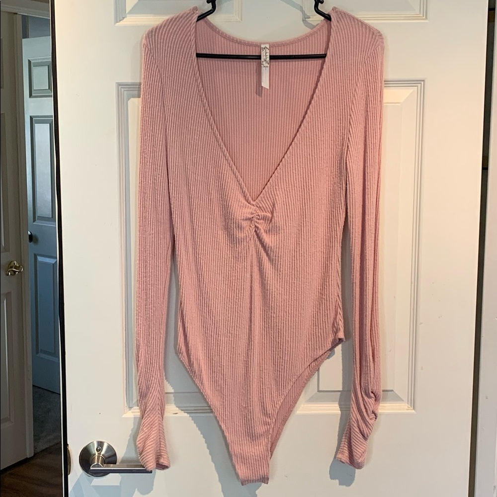 Peach Free People Bodysuit